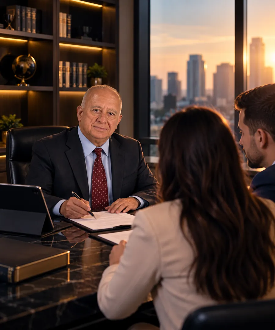 Eugene Castagliuolo em atendimento a clientes no escritório da CSM Law Firm em Orlando